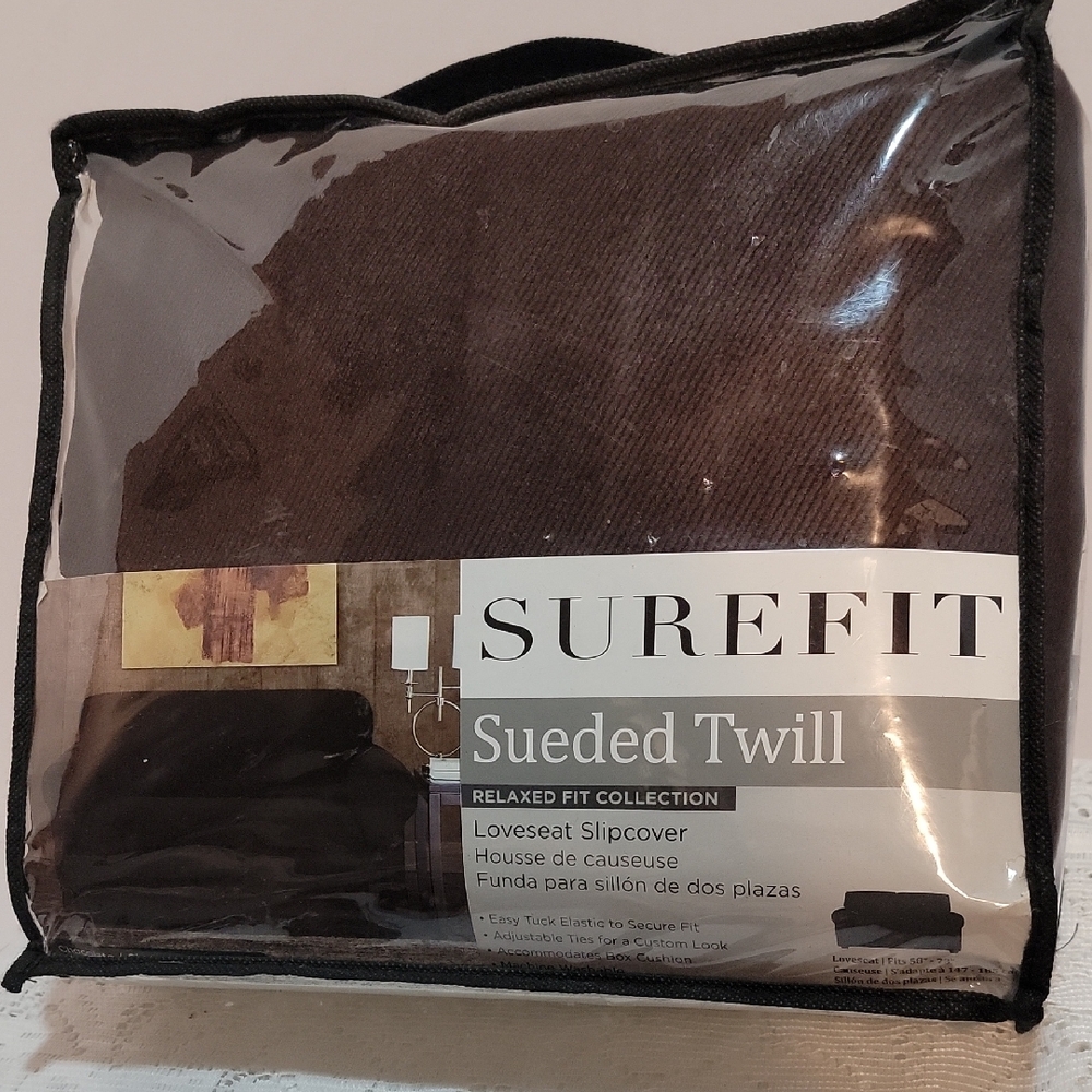 SureFit Sueded Twill Loveseat Slipcover